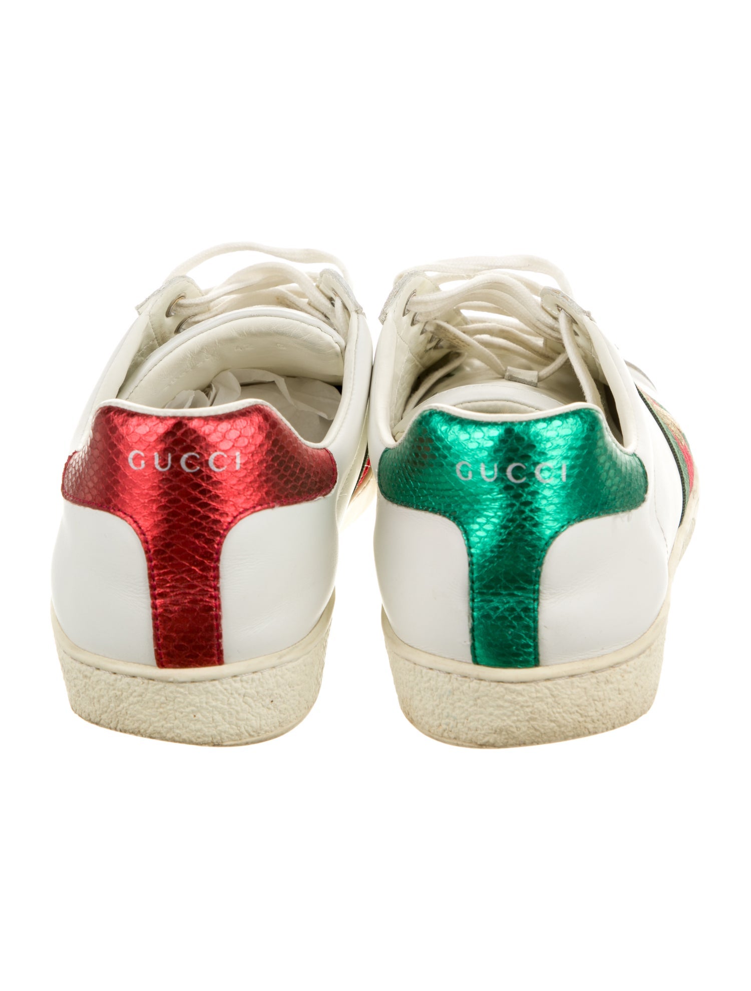 Gucci Web Accent Leather Sneakers